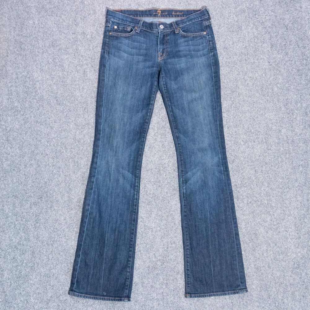 7 Seven For All Mankind Bootcut Dark Blue Stretch Jeans Women's 29 USA Western